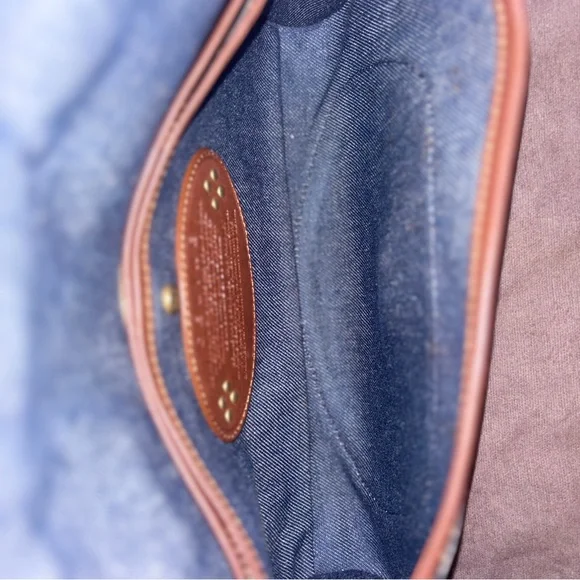 Celine Denim and Brown leather Studded Shoulder Bag - Picture 6 of 16